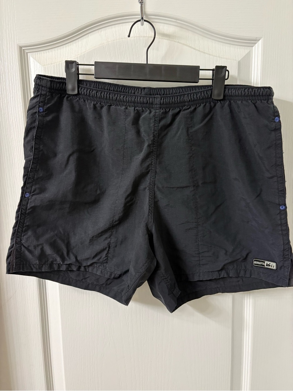 Vintage 90s REI Women's Large Nylon Black Hiking Shorts